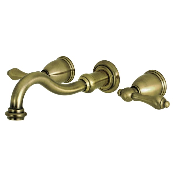 Roman Tub Faucet, Antique Brass, Wall Mount
